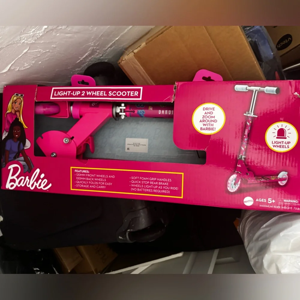 Barbie Pink Light-Up 2-Wheel Scooter